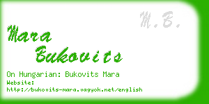 mara bukovits business card